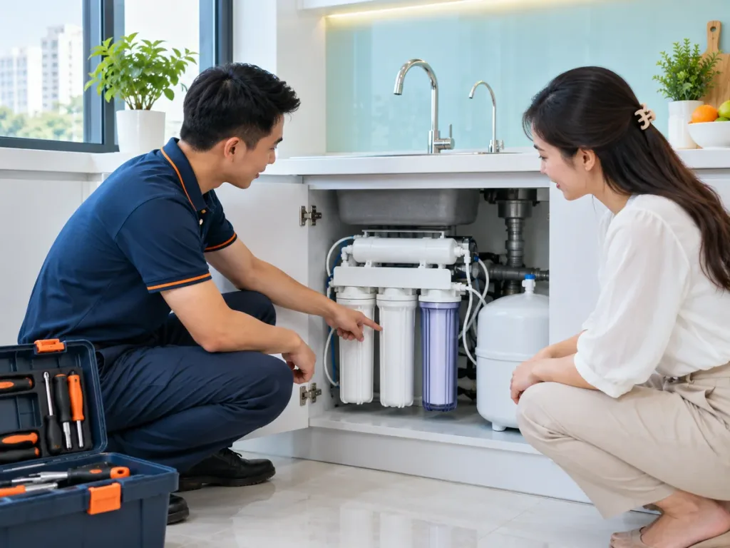 Ảnh minh họa: Trao đổi nhu cầu bảo dưỡng m&aacute;y lọc nước