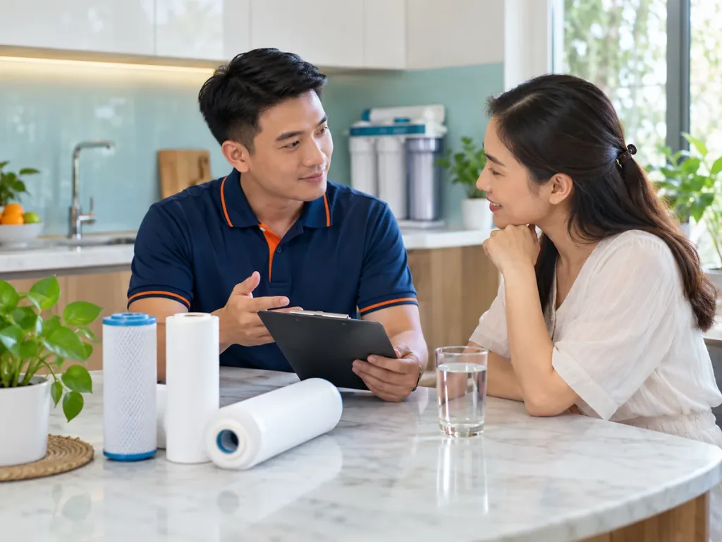 Ảnh minh họa: Trao đổi nhu cầu sử dụng m&aacute;y lọc nước với chủ nh&agrave;